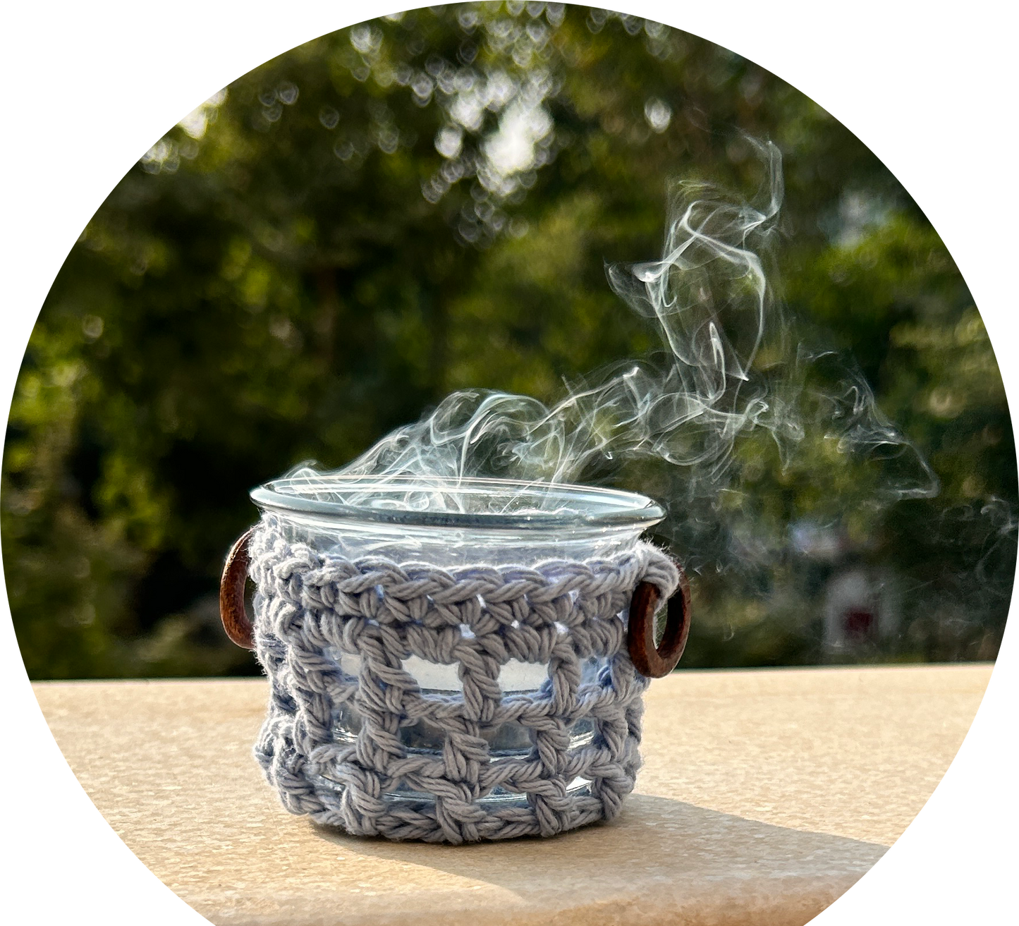 CozyGlow Crochet Tea Light Candle Sleeve (Blue Ocean Mist) - Pack of 4