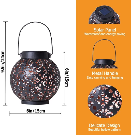 SolarFloret: Decorative Solar Lantern | Floral Pattern Outdoor LED Light for Garden, Balcony, Patio & Tabletop Decor
