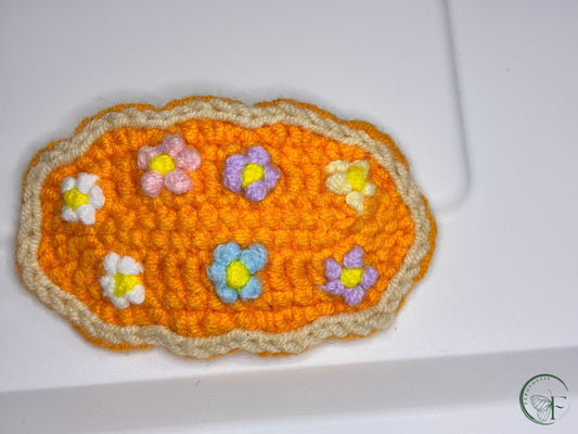 orange cotton crochet hair accessory for women handmade in India