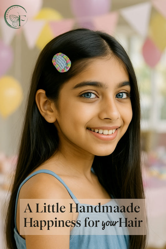 zerofossil rainbow ruffle crochet handmade hair accessory for girls and women