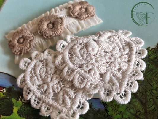 Ivory Bloom Crochet Hair Clip Set – Elegant Handmade Floral Hair Accessories for Women & Girls