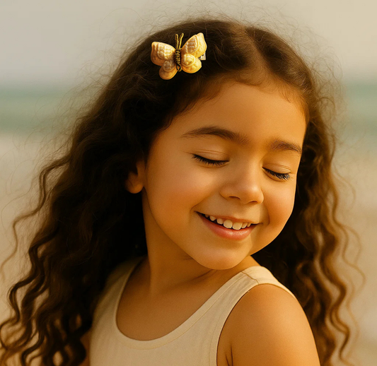 Ivory Winglet Crochet Butterfly Hair Clip – Handmade Elegant Accessory