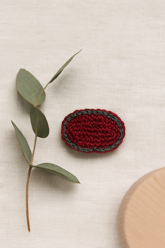 zerofossil handmade crochet hair accessory maroon color