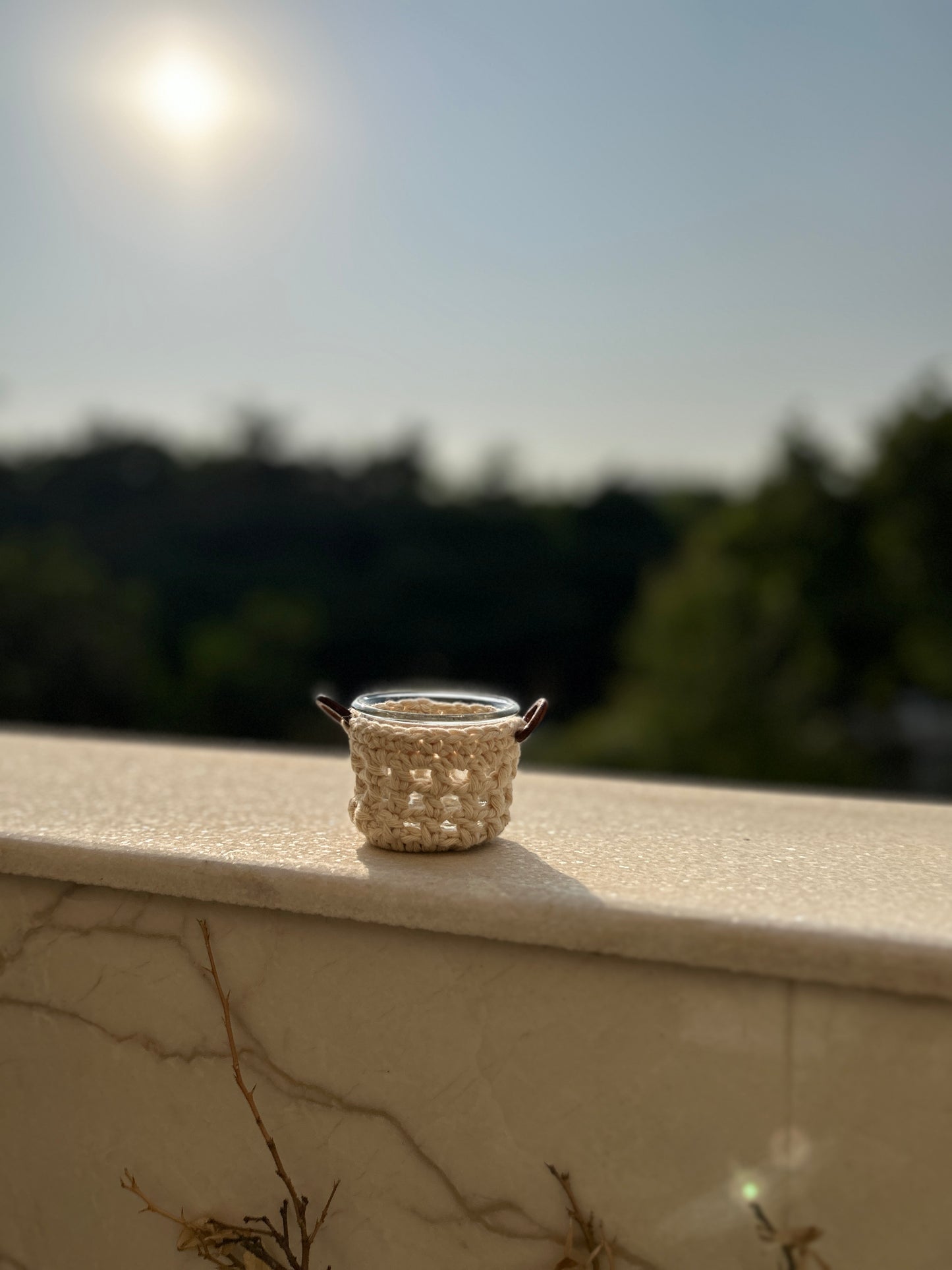 CozyGlow Crochet Tea Light Candle Sleeve (Moonlight Ivory): Made with Natural Thread for Birthday, New Year, Christmas, Wedding, Anniversary | Worship in Temple, Gurudwara, Church | Candle Light Dinner, Gift - Pack of 2