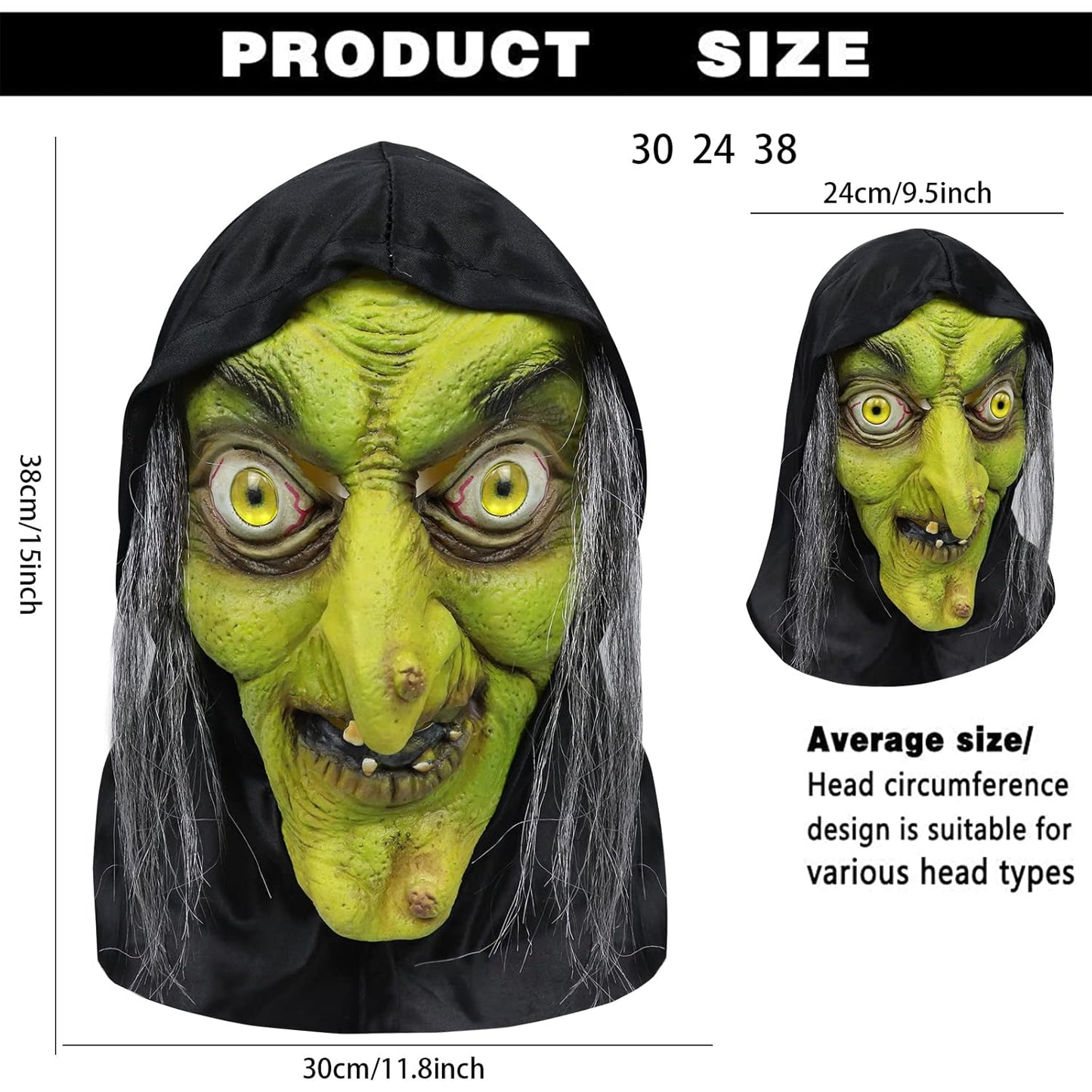 Party Mask | Moonshadow Witch | Natural Latex Mask | Handcrafted