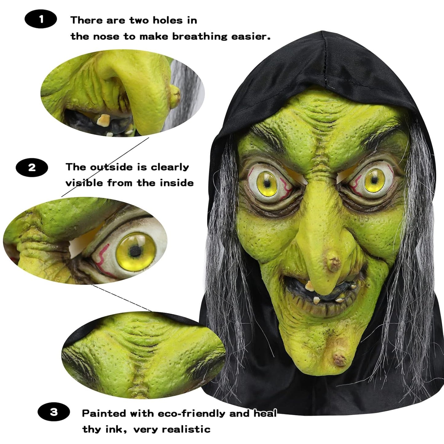 Party Mask | Moonshadow Witch | Natural Latex Mask | Handcrafted