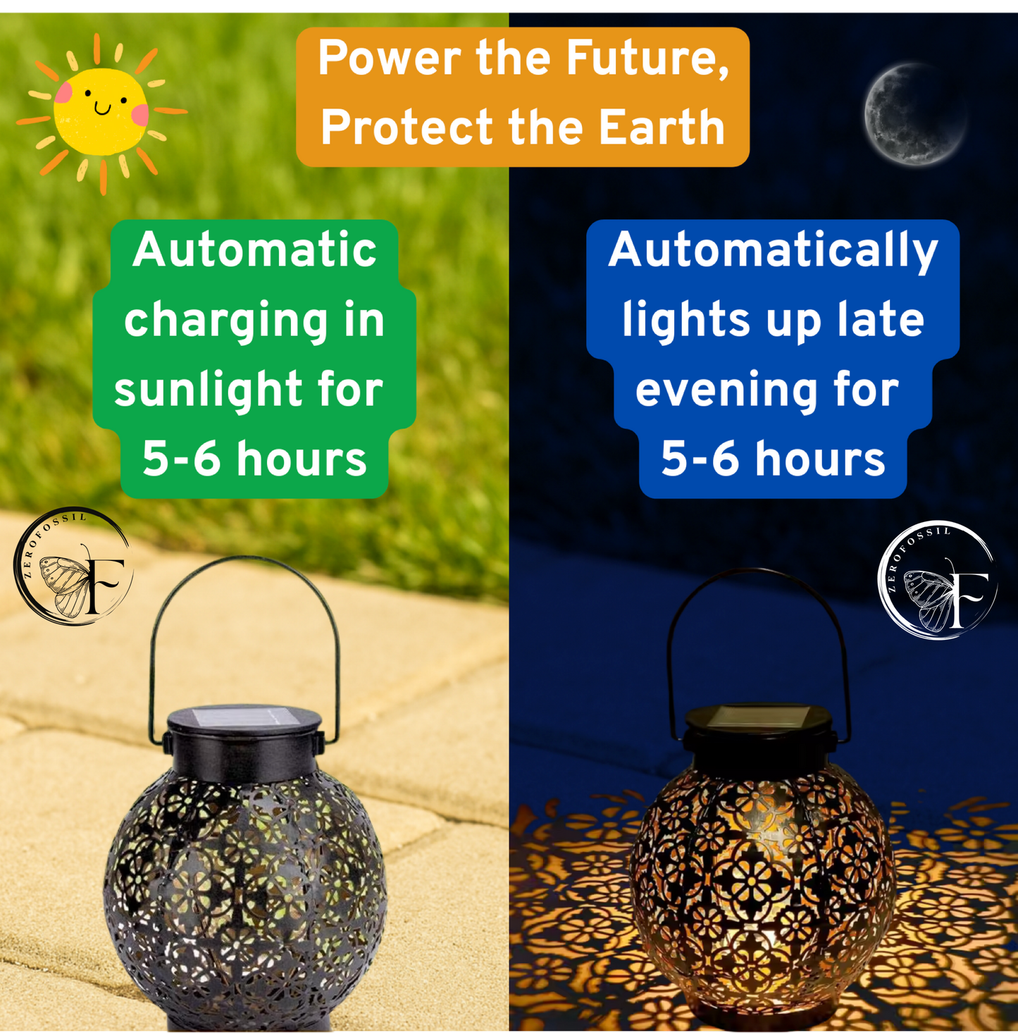 SolarFloret: Decorative Solar Lantern | Floral Pattern Outdoor LED Light for Garden, Balcony, Patio & Tabletop Decor