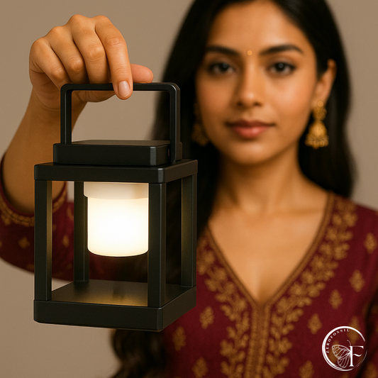 SolarHalo: Solar Lantern Indoor Outdoor Waterproof | Warm White LED | Vintage Hanging Light for Garden, Patio, Balcony & Decor