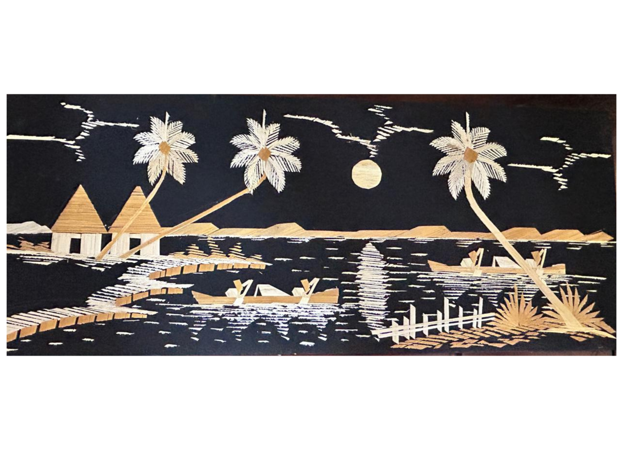 Handcrafted Kerala Rice Straw Painting -Periyar Whispers- Eco-Friendly Wall Art for Bedroom, Office, Living Room, Unique Gift, Auspicious Home Decor