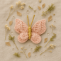 🦋 Flutterglow Handmade Butterfly Hair Clip – Blush Pink & Gold Crochet Accessory for Girls & Women