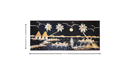 Handcrafted Kerala Rice Straw Painting -Periyar Whispers- Eco-Friendly Wall Art for Bedroom, Office, Living Room, Unique Gift, Auspicious Home Decor
