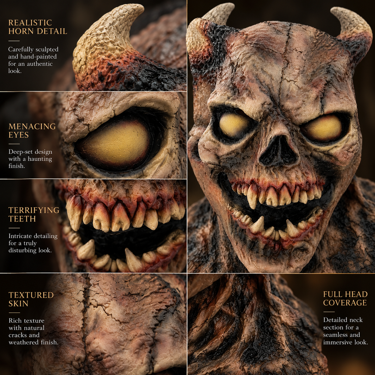 The Devourer Latex Demon Skull Mask for Halloween, Parties & Performances