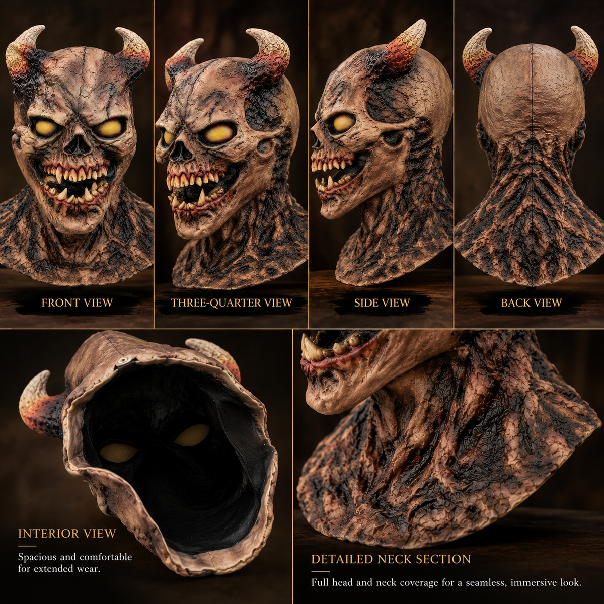 The Devourer Latex Demon Skull Mask for Halloween, Parties & Performances