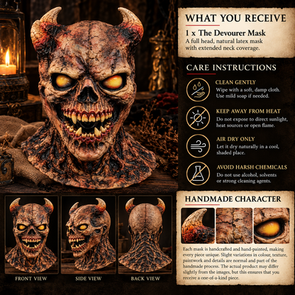 The Devourer Latex Demon Skull Mask for Halloween, Parties & Performances