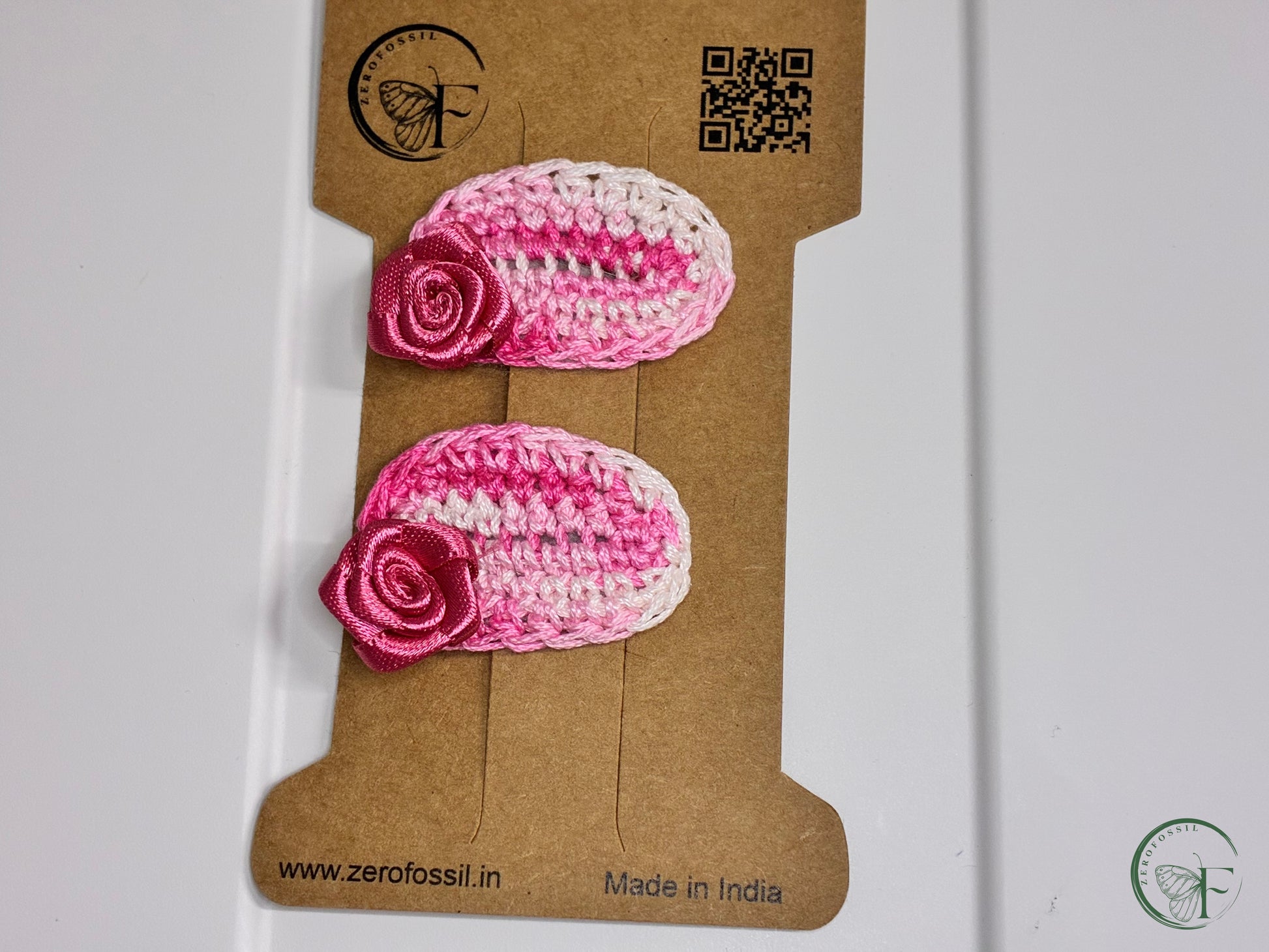zerofossil cotton crochet hair clip for festive wear handmade in India