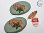 zerofossil embroidered hair clip olive green