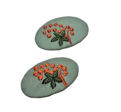 Tangerine Grove Crochet Hair Clip – Handmade Tropical Bloom Embroidery for Girls and Women