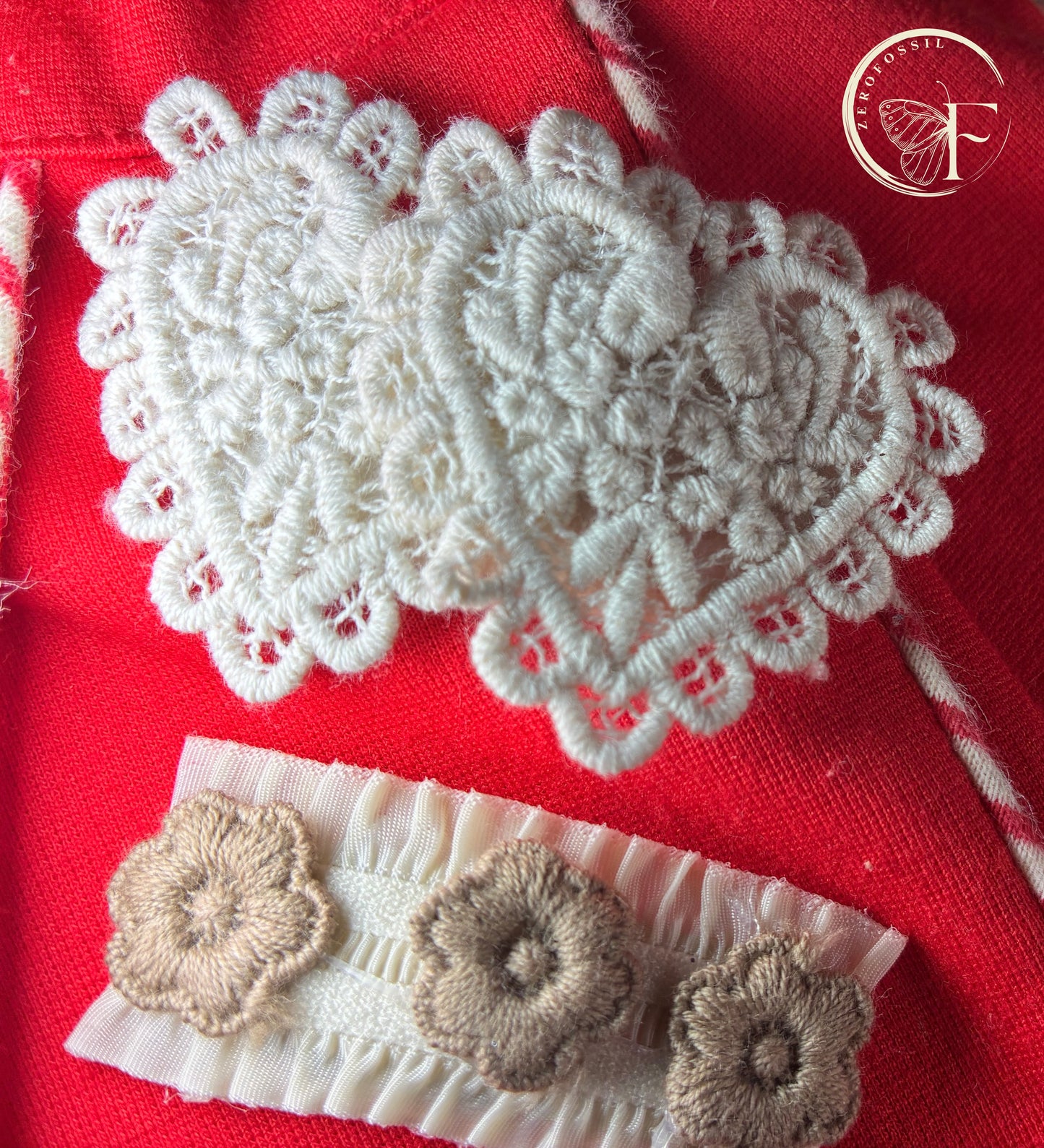 Ivory Bloom Crochet Hair Clip Set – Elegant Handmade Floral Hair Accessories for Women & Girls