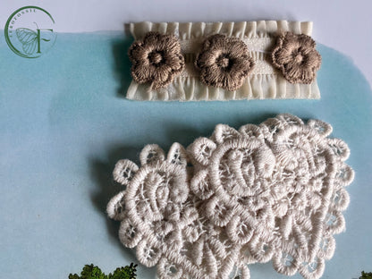 Ivory Bloom Crochet Hair Clip Set – Elegant Handmade Floral Hair Accessories for Women & Girls