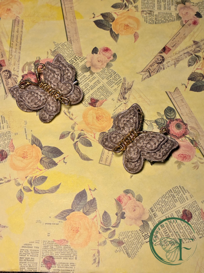 Mocha Monarch Crochet Butterfly Hair Clip – Handmade Earthy Brown Hair Accessory
