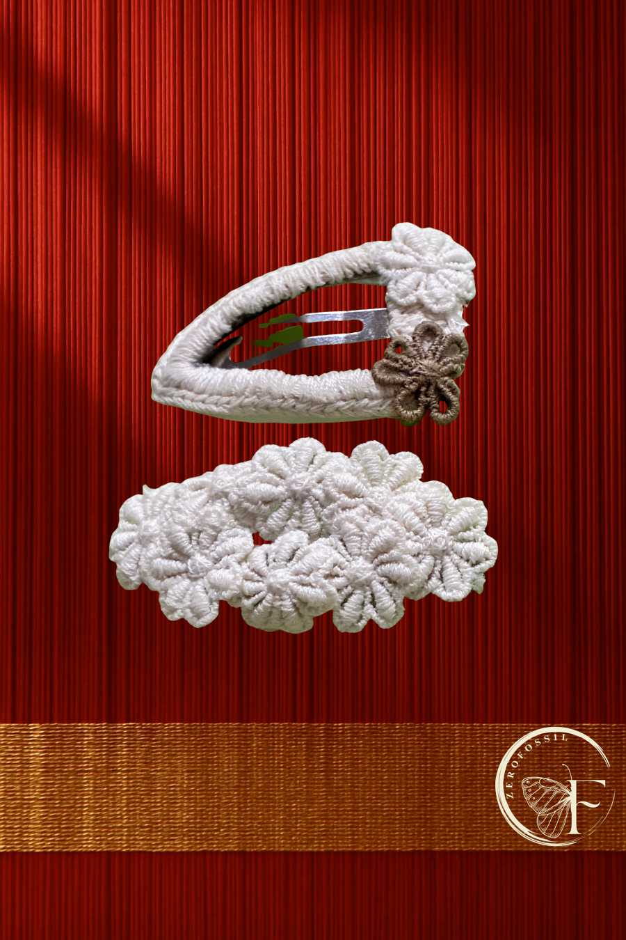 Vanilla Blossom Crochet Hair Clip Combo – Elegant Handmade Floral Hair Accessories