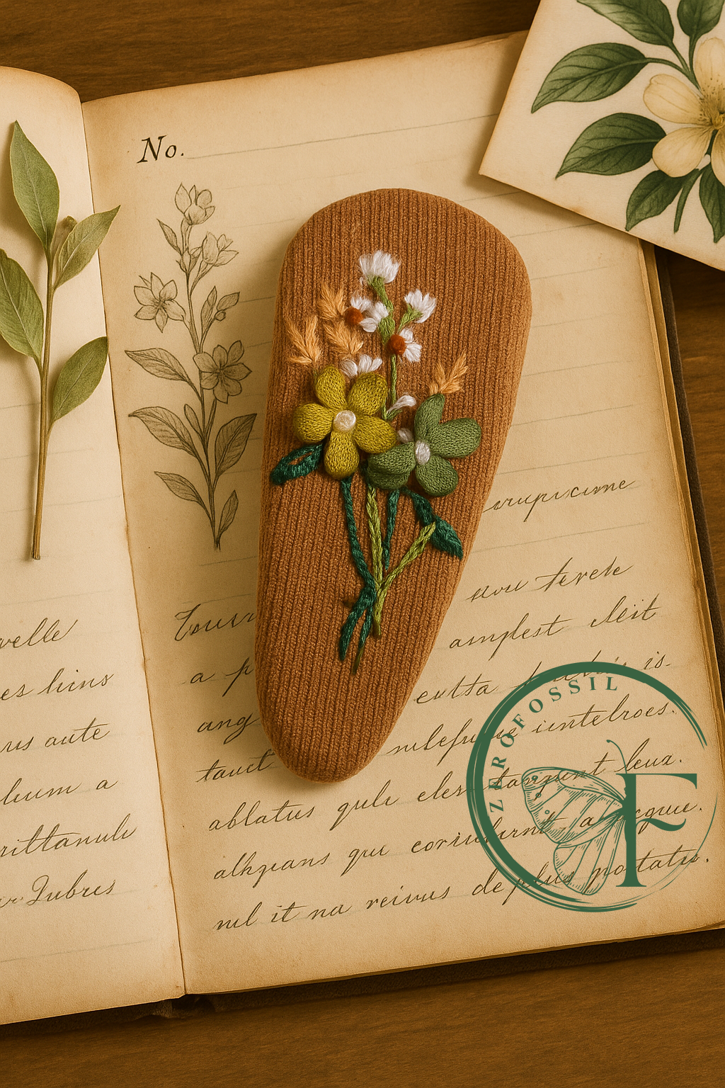 🌼 Amber Bloom Crochet Hair Clip – Rustic Floral Charm for Monsoon Style | Handmade by ZeroFossil