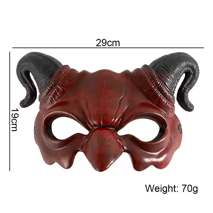 Bloodhorn Devil Halloween Mask – Scary Demon Horned Costume Accessory