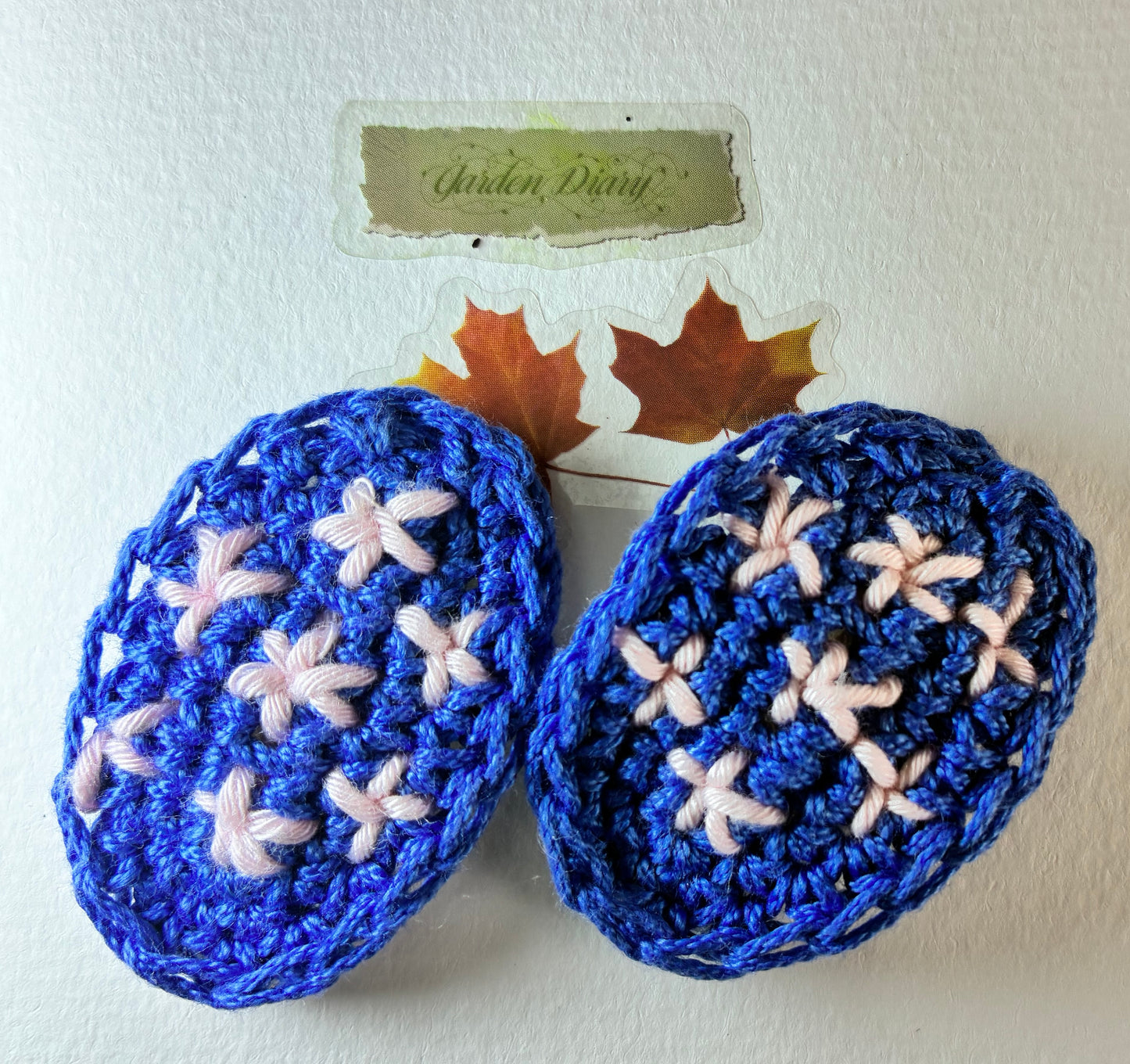 Starry Night Handmade Crochet Hair Clip – Blue & White Star Stitch Design | Baby Safe Girls Hair Accessory for Toddlers, Kids & Party Wear
