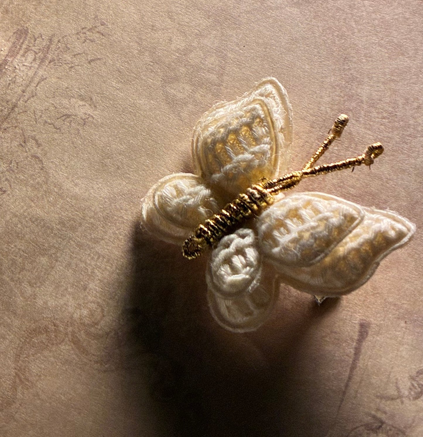 Rosewine – Handmade Crochet Hair Clip & Butterfly Brooch Combo for Girls & Kids | Maroon Rose Snap Clip & Cream Butterfly Pin