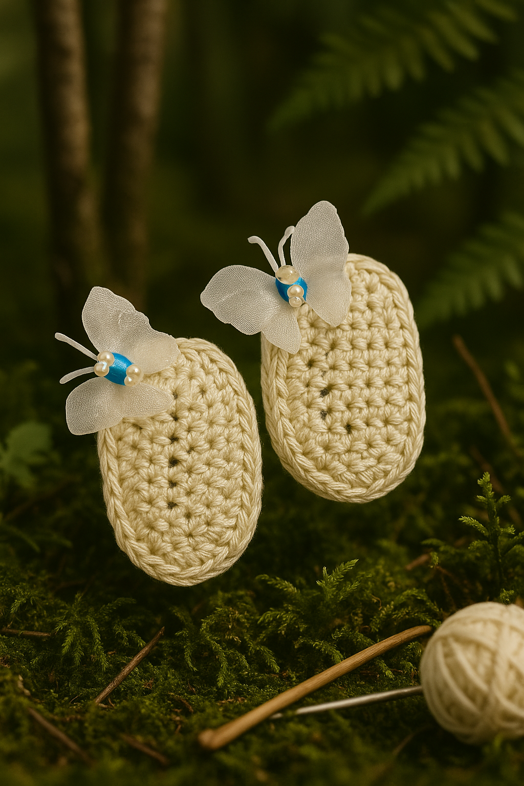 moonwing minis crochet hair clip white