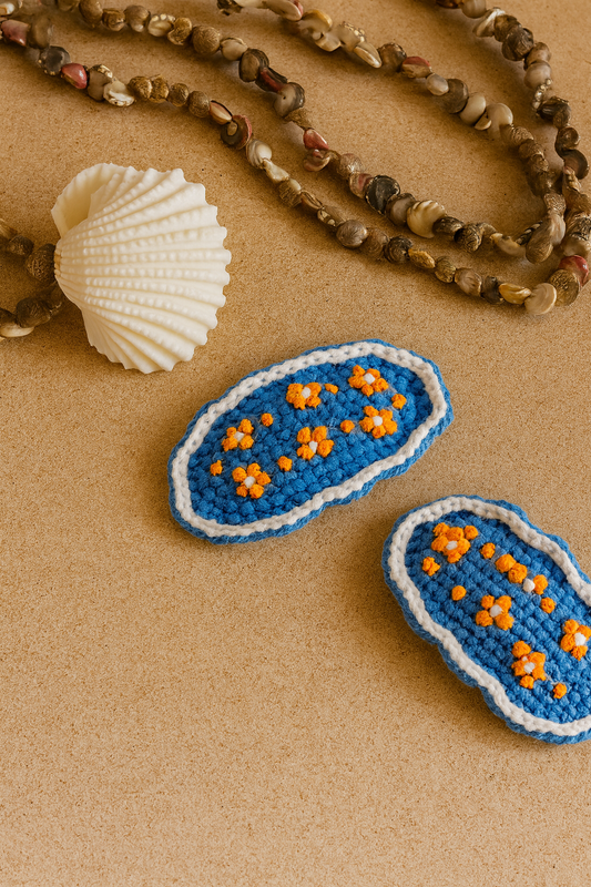 Bluebell Bloomies Crochet Hair Clips – Handmade Blue & Yellow Floral Hair Accessories for Girls & Women | Brooch for Men